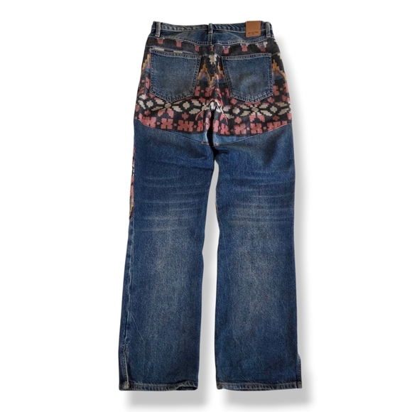 We The Free Free People Rocky Mountain Straight Leg Jeans Western Patchwork 27 - Picture 5 of 16